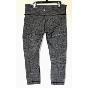 New Lululemon Wunder Under Maze Jacquard White Black Crop III Leggings Pant